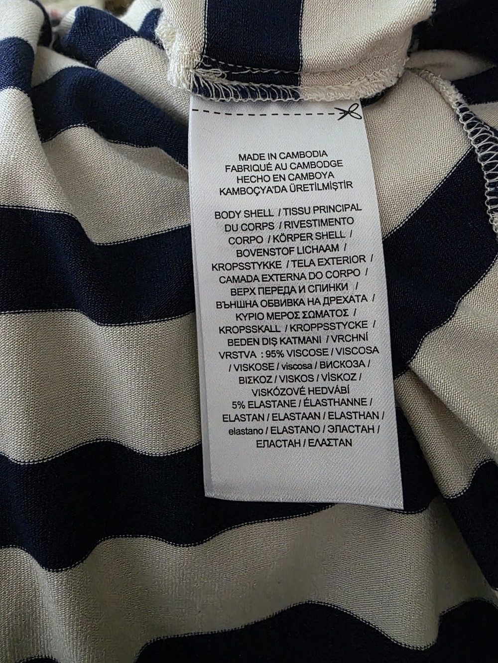 LAUREN Ralph Jersey T-Shirt Dress Size:12 color:Navy and Cream - Picture 13 of 15